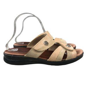 FLEXUS by Spring Step Women's 41 (US 9.5-10) Quasida Beige Suede Leather Sandals